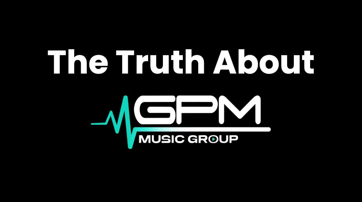 Black cover with the white headline 'The Truth About' above the GPM Music Group logo, a teal heartbeat line next to the white GPM wordmark