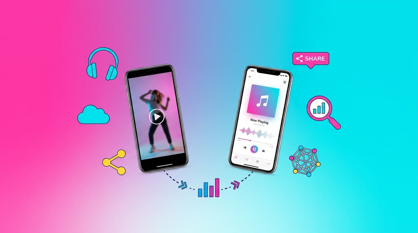 TikTok and Spotify app icons on a phone screen
